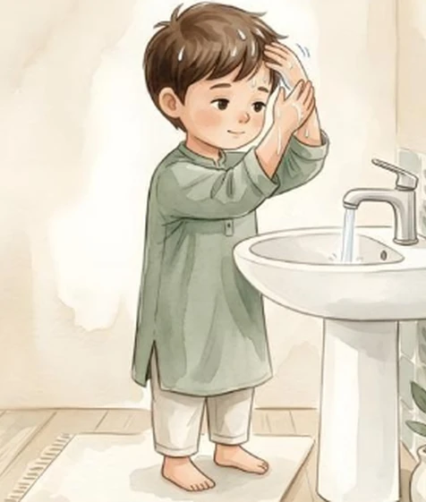 Watercolour memory illustration for wipe the head; not a photograph of precise technique