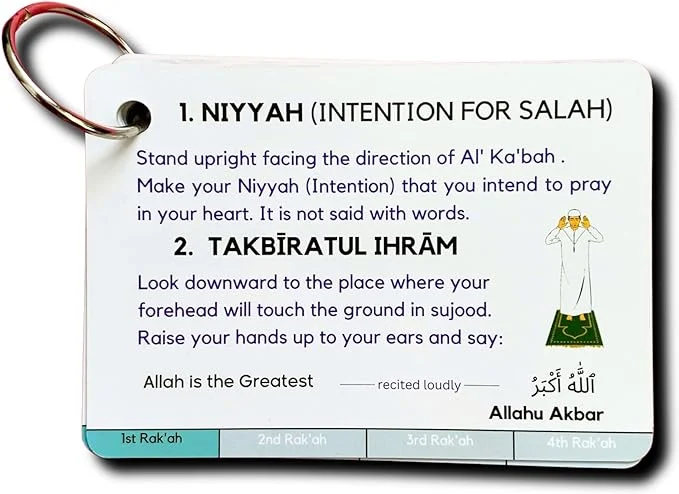 Islamic Salah Cards, How to Perform Salah, Step by Step Prayer Guide, How to Pray in Islam